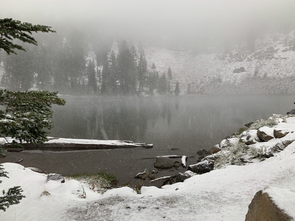 One week California road trip view of Lassen National Park with snow