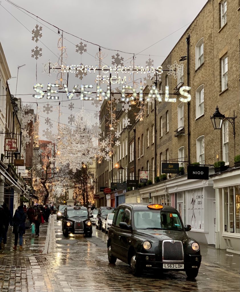 london at christmas time seven dials christmas lights and christmas markets