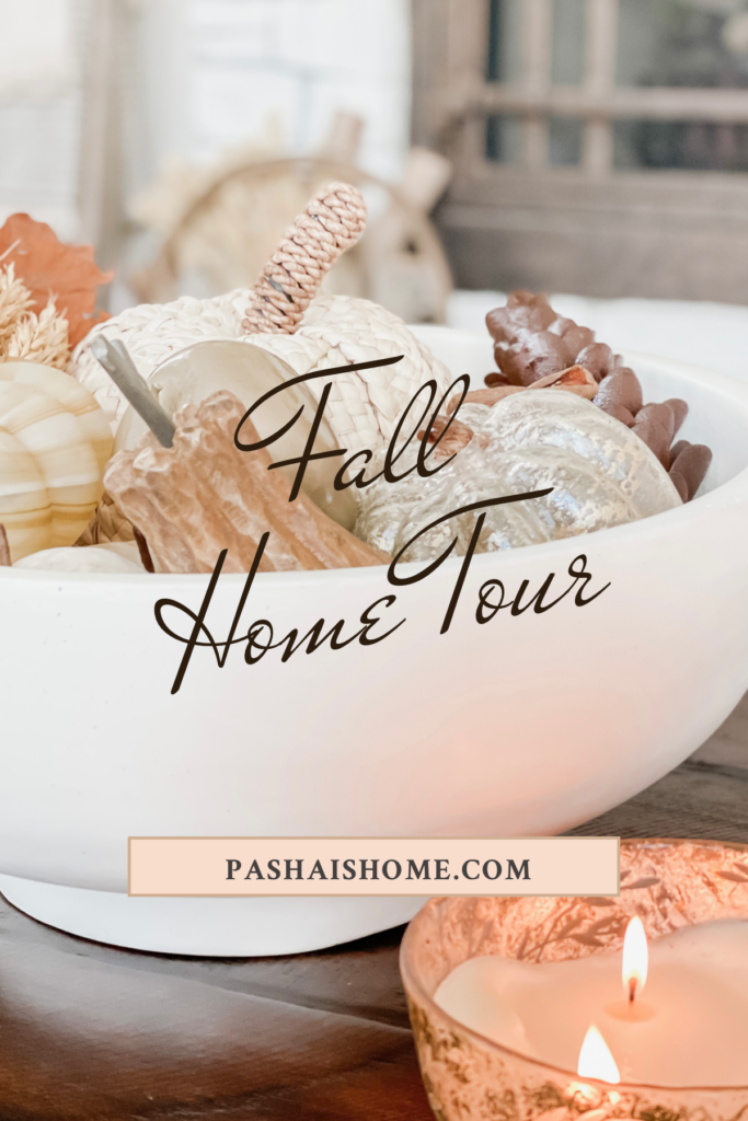 Come on in and tour my cozy fall home for inspiration on how to have a seasonally decorated home with pumpkins, wreaths, wheat sheaves, and more! All fun items for a welcoming fall home.  Paint colors are Sherwin Williams Accessible Beige and Frazee White Shadow and Sherwin Williams Pure White 
#falldecorideasforthehome #decor #fallaesthetic 