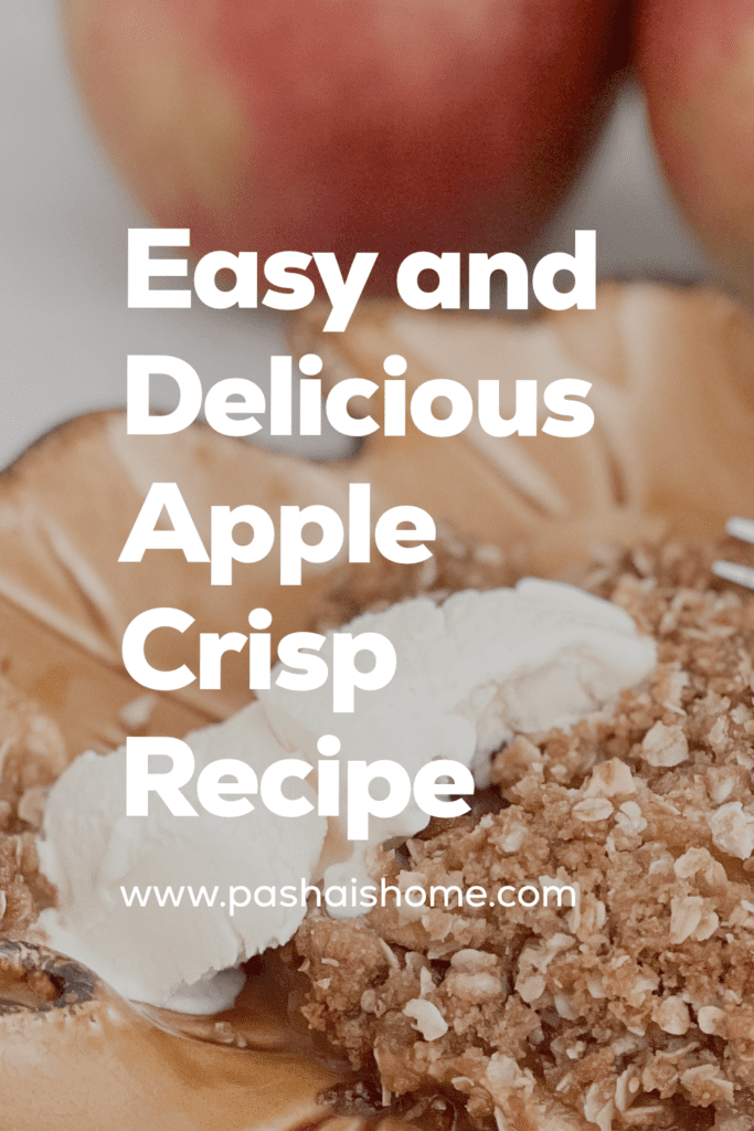 A perfect and easy fall apple crisp recipe.  Top apples with a brown sugar and oats topping and ice cream for a delicious fall treat!  Perfect for a fall dinner party.  

#applerecipes #fallrecipes #fallbaking #baking #recipes #appletreats #easyapplerecipes