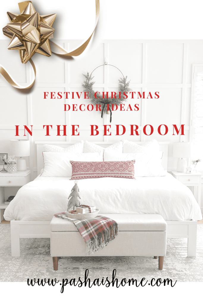 Inspiration to add festive Christmas decor in the bedroom.  Ideas include Christmas trees, pillows, throws, decor, Christmas cards and books!  So many ways to make your bedroom full of joy for the holiday!

#christmasinspo #christmasdecor #christmas #bedroominspo 