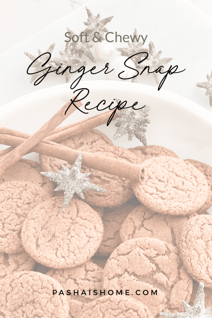 A soft and chewy gingersnap cookie recipe you are sure to love!  This homemade gingersnaps cookie recipe is sure to become an instant favorite in your house.  It is a great fall and holiday treat!

#holidaybaking #holidaytreats #christmascookies #cookierecipe #gingersnaps 
