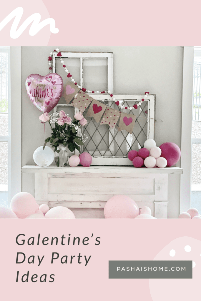 Ideas for a Galentine's Day Celebration including a favorite things theme for a gift exchange.  Tips include a Galentine's Day menu, decorations using balloons and a photo backdrop, and serving dishes.

galentines day ideas 
valentines day party
party hosting 
galentines day party
