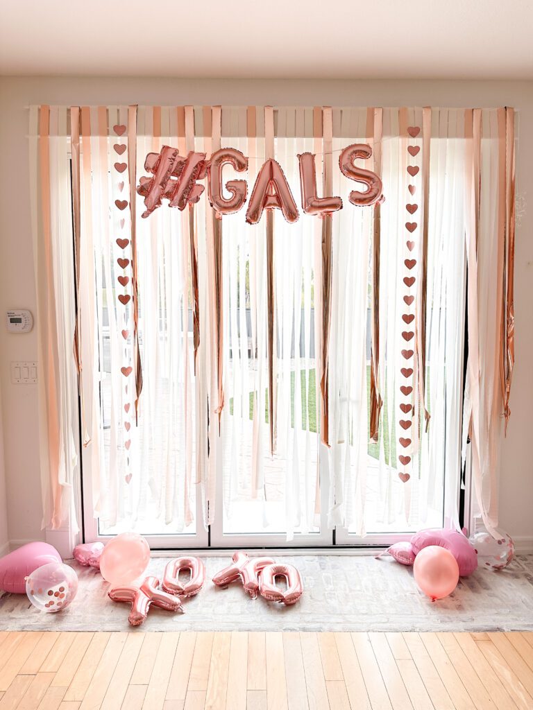 Ideas for a Galentine's Day Celebration including a favorite things theme for a gift exchange.  Tips include a Galentine's Day menu, decorations using balloons and a photo backdrop, and serving dishes.

galentines day ideas 
valentines day party
party hosting 
galentines day party