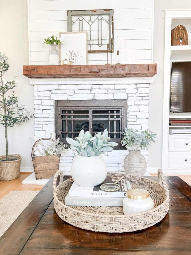 How To Update A Fireplace Hearth and Mantel - Pasha is Home