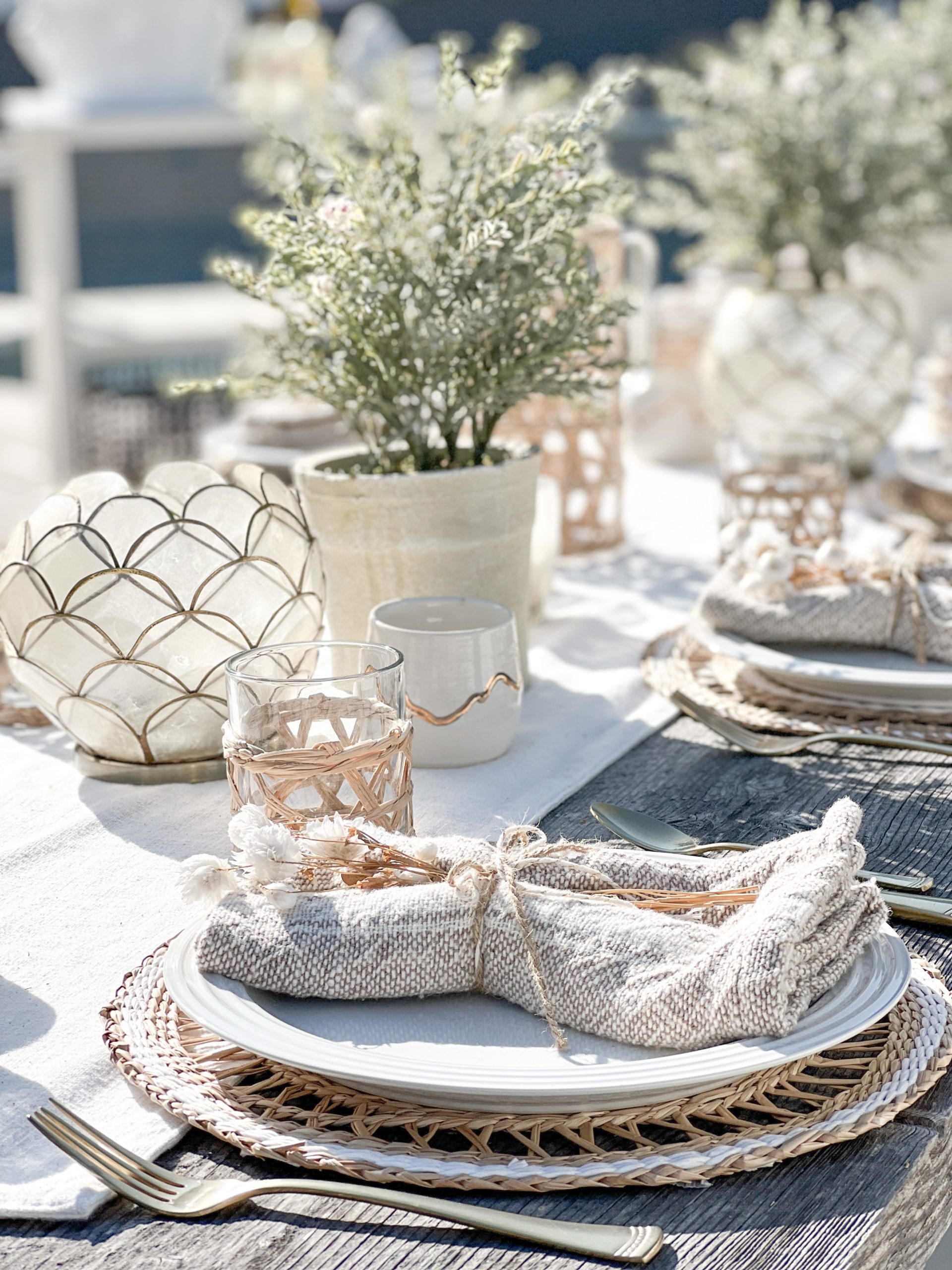 A Simple and Fresh Outdoor Summer Tablescape
