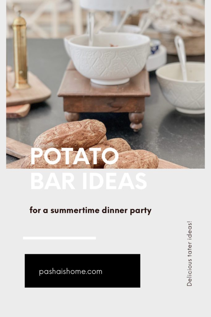 How to Set Up a Potato Bar for a Summer Dinner Party | Outdoor Dining | Outdoor Party Ideas | Summer Party Menu | Potato Recipes | How to Bake a Potato | How to Make a Baked Potato | Summer Entertaining | Backyard Party | 

#potatorecipes #potatobar #bakedpotato #summerdinnerparty #summerentertaining 