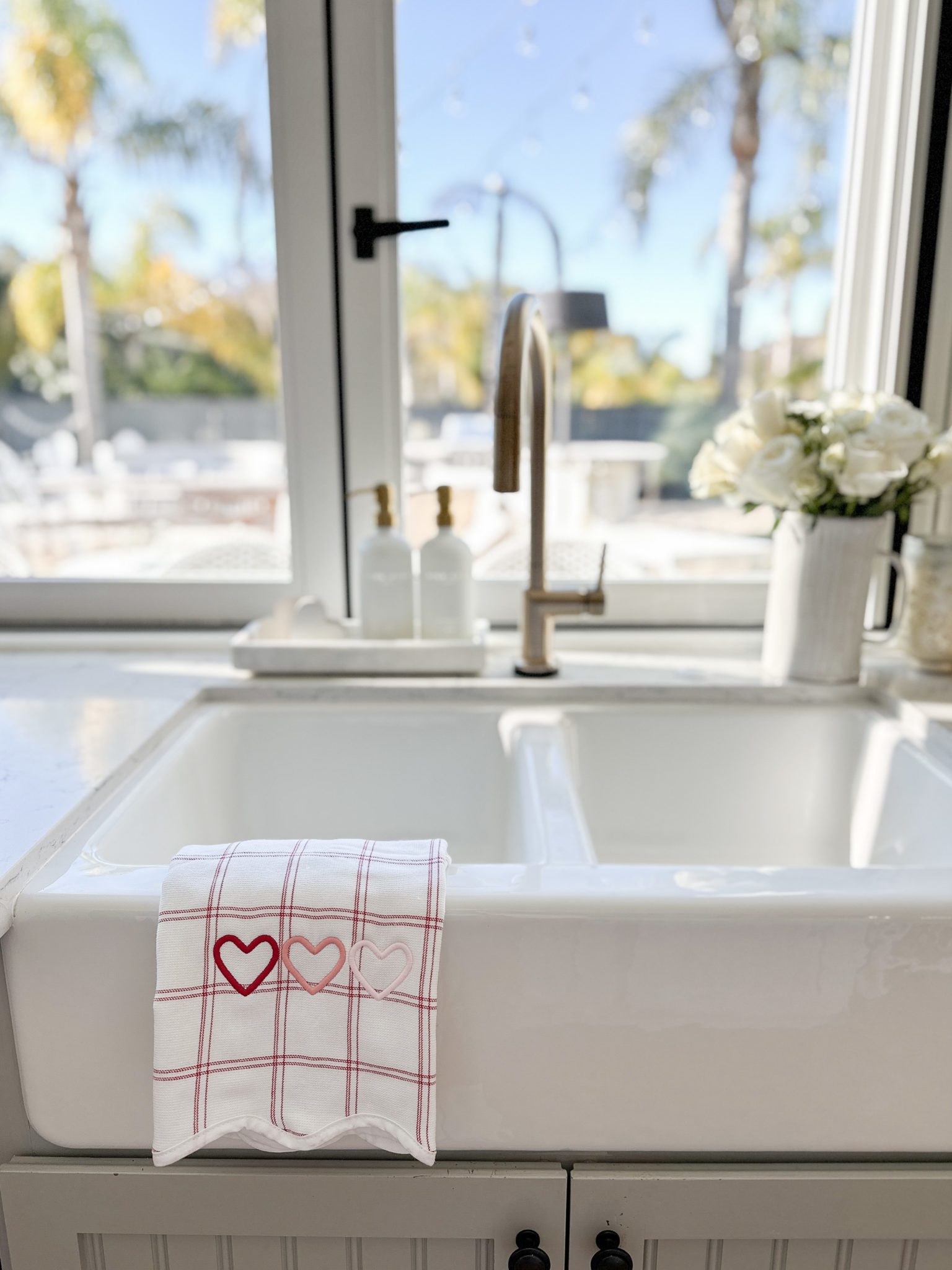 How To Keep Your Valentine S Day Decor Minimal Yet Pretty   Kitchen Sink With Valentines Day Towel  1536x2048 