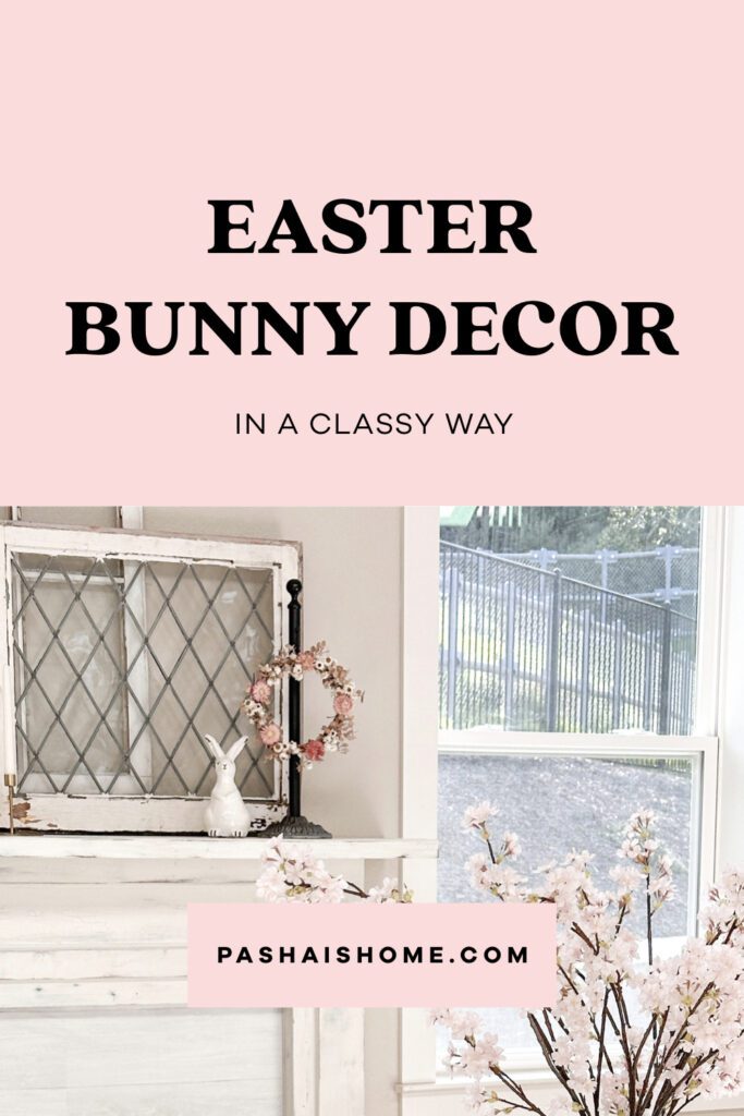 How to use Easter bunny decor in a classy way | Where to use Easter bunnies in your home | Ceramic Easter bunny decor | Easter eggs in a nest | Kitchen Easter decor | How to decorate for Easter | Simple Easter decor | Quick ways to decorate for Easter 