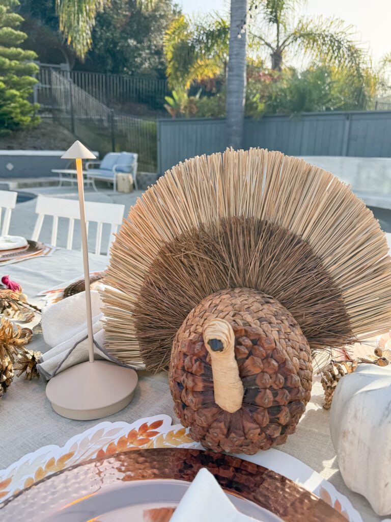 How to decorate a Thanksgiving table for a crowd | Easy ways to set the Thanksgiving table | A pretty Thanksgiving table | How to celebrate Thanksgiving at an outdoor table | An Outdoor Thanksgiving celebration | Best items to use on a Thanksgiving table 
