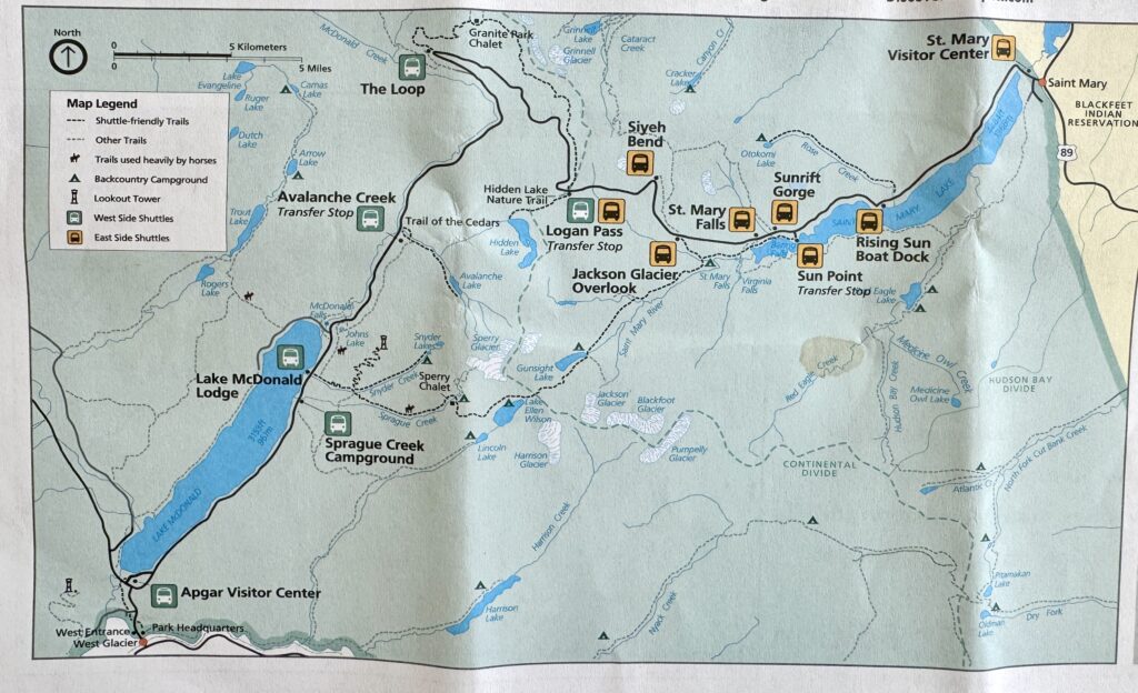 Useful maps of Glacier National Park | Best moderate hikes in Glacier National Park | Easiest hikes in Glacier National Park | Map of Going to the Sun Road stops | Going to the Sun Road in Glacier National Park 