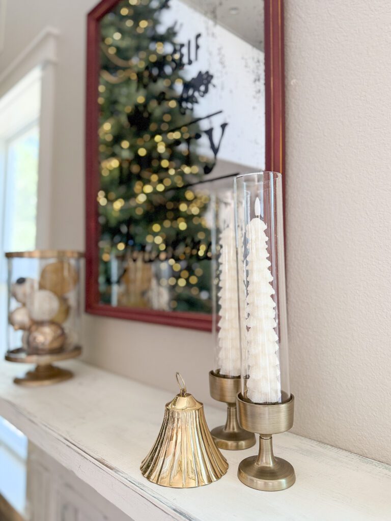 A timeless and classy Christmas home tour | How to decorate your home with classy decor for Christmas | Timeless holiday decor for your home | Skinny trees and gold candleholders in your Christmas decor 