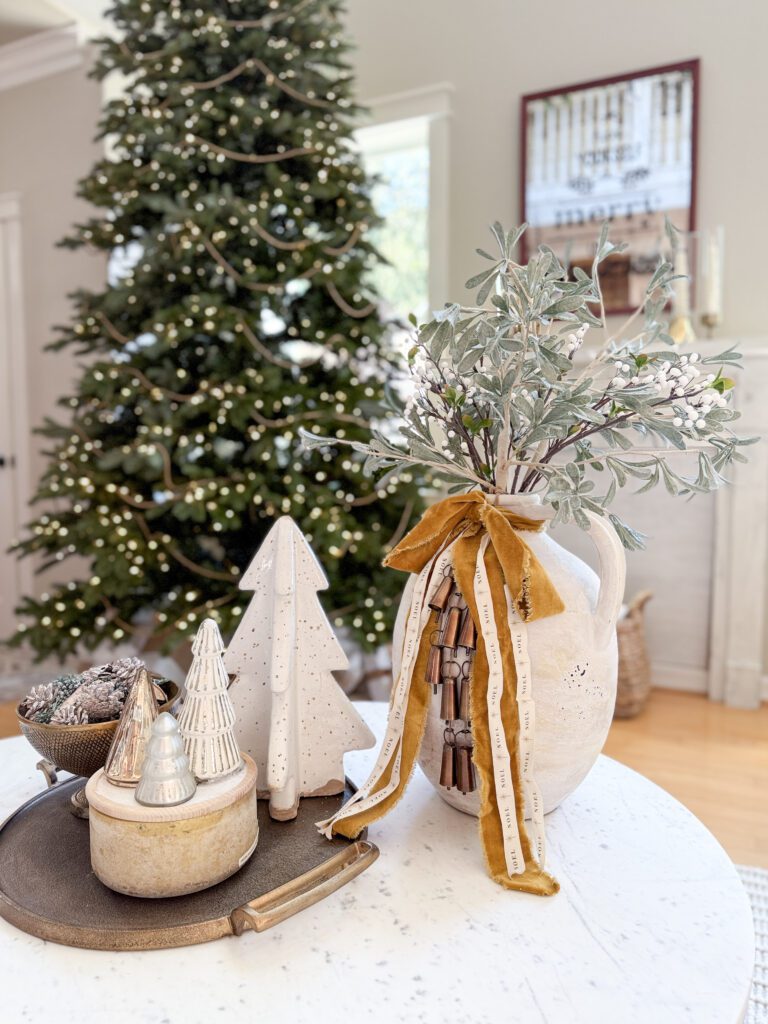 A timeless and classy Christmas home tour | How to decorate your home with classy decor for Christmas | Timeless holiday decor for your home | Skinny trees and gold candleholders in your Christmas decor 