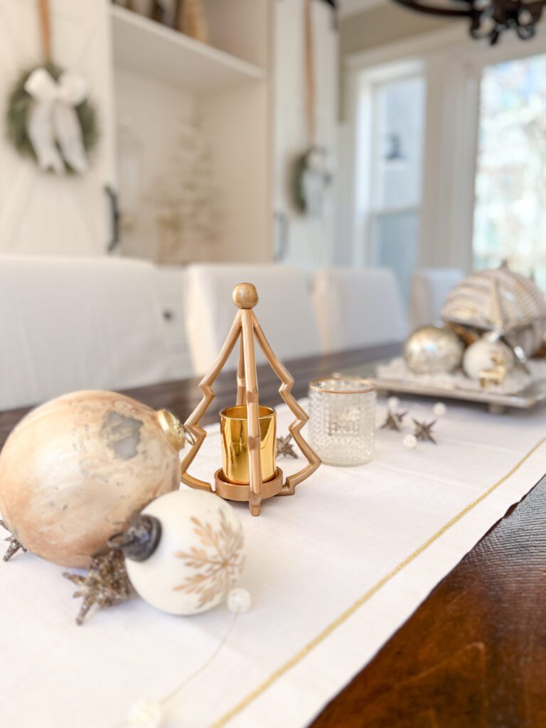 A timeless and classy Christmas home tour | How to decorate your home with classy decor for Christmas | Timeless holiday decor for your home | Skinny trees and gold candleholders in your Christmas decor 