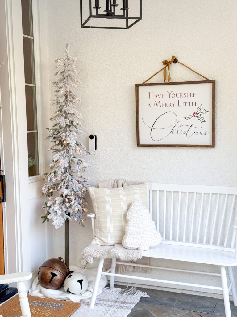 A timeless and classy Christmas home tour | How to decorate your home with classy decor for Christmas | Timeless holiday decor for your home | Skinny trees and gold candleholders in your Christmas decor 