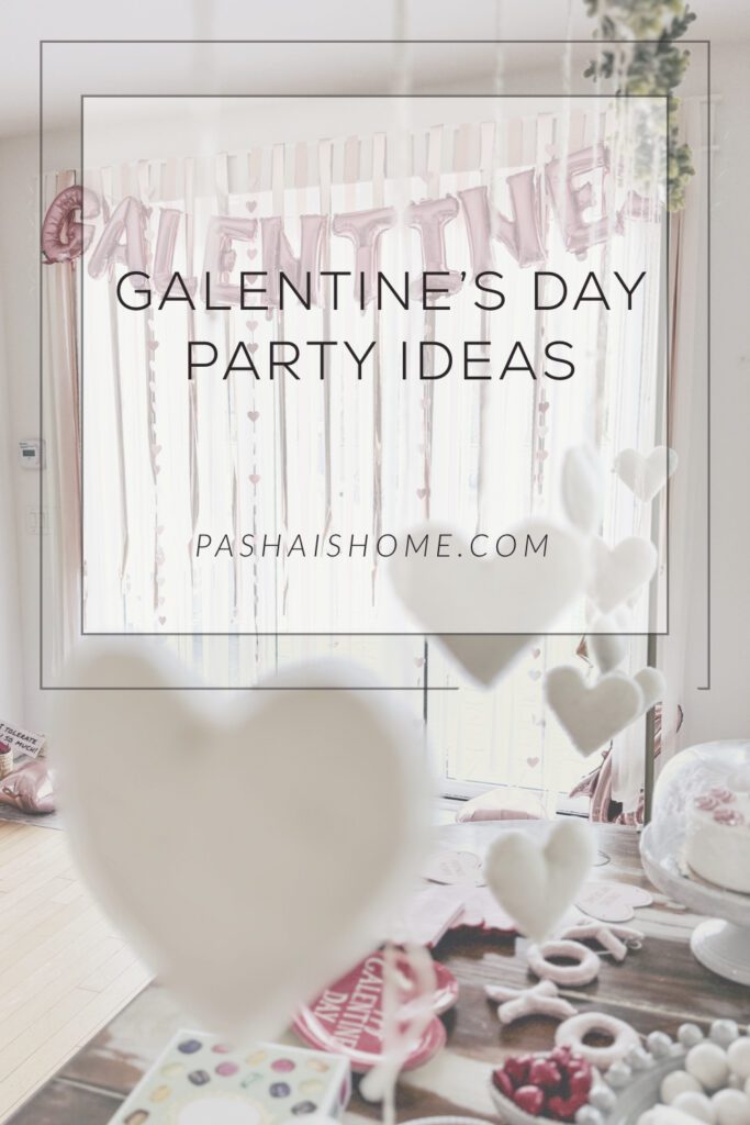 Tips for hosting a Galentine's Day favorite things party | What to do at a Galentine's Day party | What food to serve at a Galentine's Day party | How to decorate for a Galentine's Day party | A Galentines Day Party photo backdrop | Combining a Galentine's Day party with a favorite things party | How to host a Favorite things party | What is a Favorite things party | What is Galentines Day? 