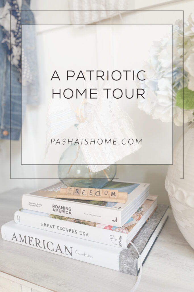A classy patriotic home tour | Americana home decor | USA decor | Subtle and classy patriotic home decor ideas | How to decorate your house for Fourth of July | Classy ways to decorate for the 4th of July | How to decorate your front porch with Americana decor | Americana decor in the kitchen