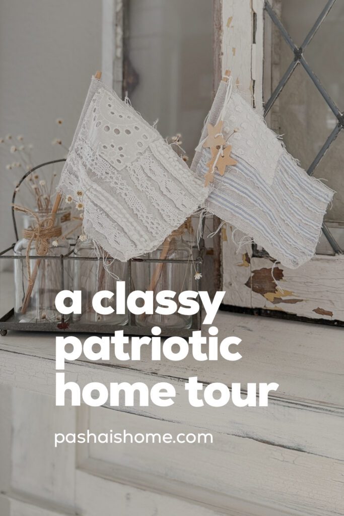 A classy patriotic home tour | Americana home decor | USA decor | Subtle and classy patriotic home decor ideas | How to decorate your house for Fourth of July | Classy ways to decorate for the 4th of July | How to decorate your front porch with Americana decor | Americana decor in the kitchen