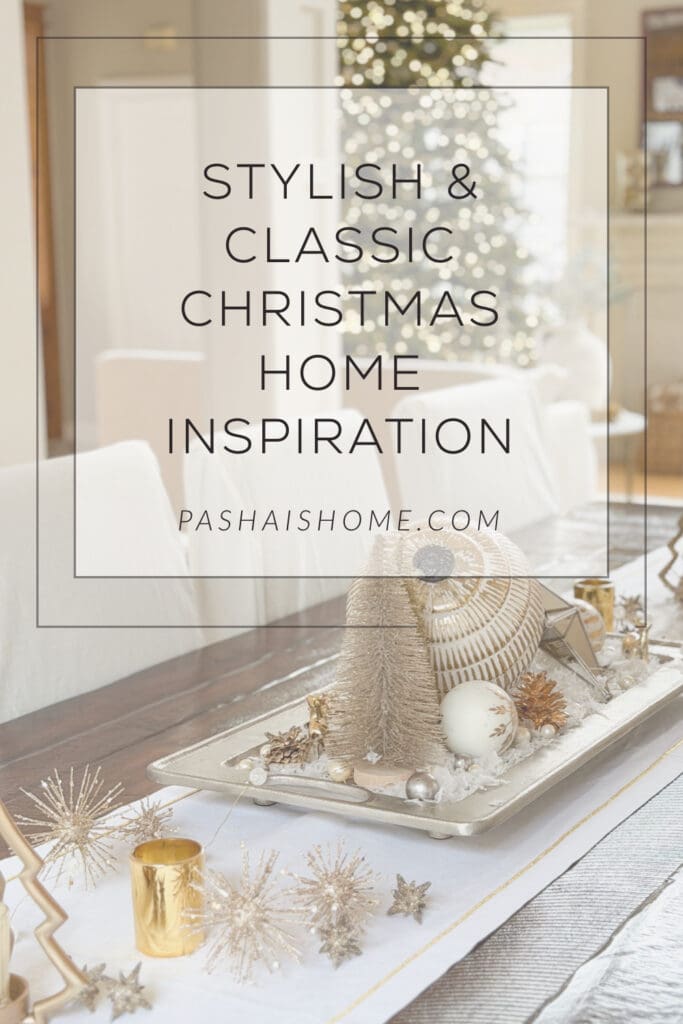A stylish and classic Christmas home tour | How to decorate your home for the holidays using some sparkly decor plus traditional red decor in some spaces | Silver and gold Christmas decor | Red plaid bedroom decor | How to decorate your kitchen for Christmas | What to do with your European Christmas market mugs