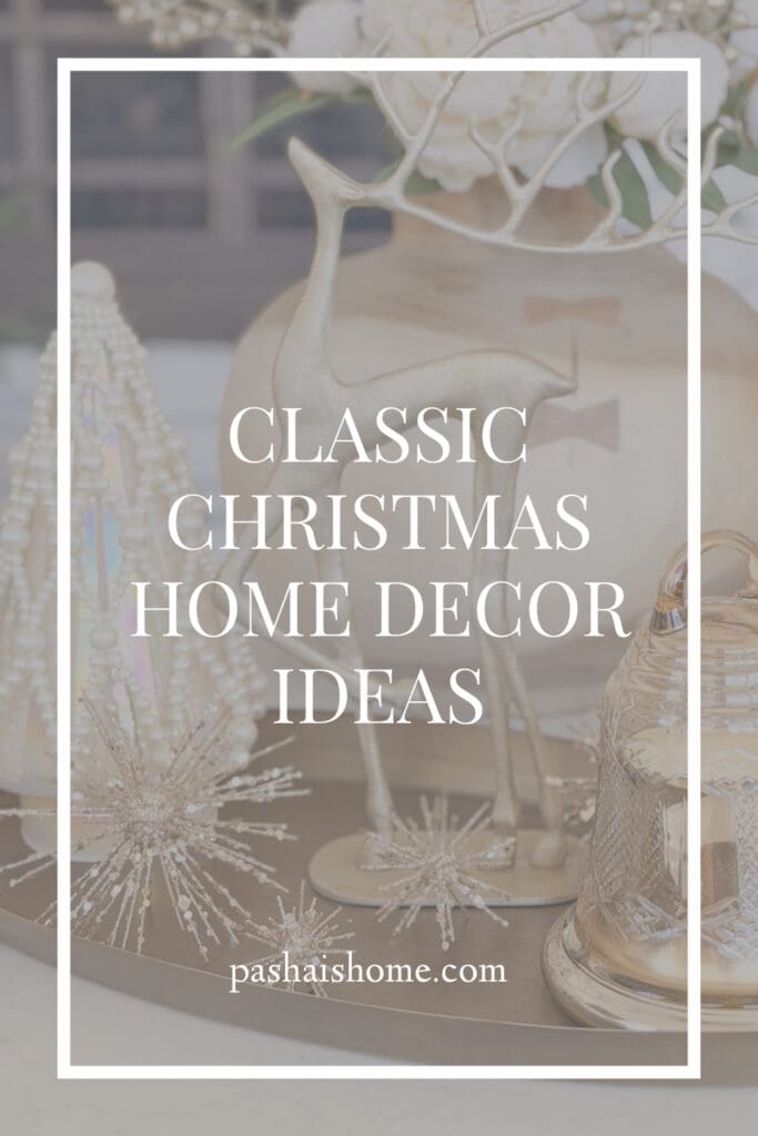 A stylish and classic Christmas home tour | How to decorate your home for the holidays using some sparkly decor plus traditional red decor in some spaces | Silver and gold Christmas decor | Red plaid bedroom decor | How to decorate your kitchen for Christmas | What to do with your European Christmas market mugs