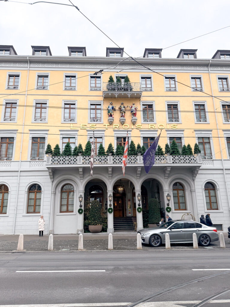 Basel Switzerland at Christmas TIme - A Complete Guide | Why I will always take a European Christmas Market trip every year | Top European Christmas Market to avoid massive crowds | Best Christmas Markets in Switzerland | Reasons to book a Flytographer photo shoot in Europe at Christmas time | Best five star hotels in Basel Switzerland | Top things to see and do in Basel at Christmas time | What to wear to the Basel Christmas market | How many days to spend in Basel for Christmas market trip | Where to find the Magical Christmas Courtyards in Basel | Visiting Basel Minster and what you need to know before climbing the tower | Visiting the Christmas Market in Basel | Reviews of Grand Hotel Les Trois Rois in Basel 