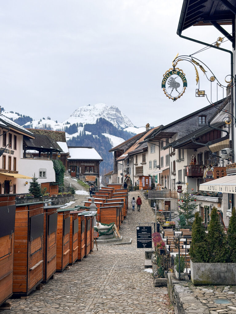 A Montreux Switzerland Christmas Market guide | An honest opinion about the Montreux Christmas market and if it deserves to be considered one of the best in Europe | Where to stay to visit the Montreux Christmas Market | Things to see near Montreux in December | what to do in the Swiss Riviera in December | How many days to spend at the Montreux Christmas market | Chateau Chillon at Christmas time | Visiting Rochers de Naye from Montreux | A day trip to Vevey | How much time to spend at Chaplins World | Is Chaplins World worth visiting | A quick stop in Gruyeres | what to do in Gruyeres | What to do in Vevey | The best luxury hotels near Montreux | The best five star hotels in Montreux | The most luxurious 5 star hotels in the Swiss Riviera | Montreal Jazz festival | What Queen things are there to see in Montreux | Freddie Mercury and Queen in Montreux 