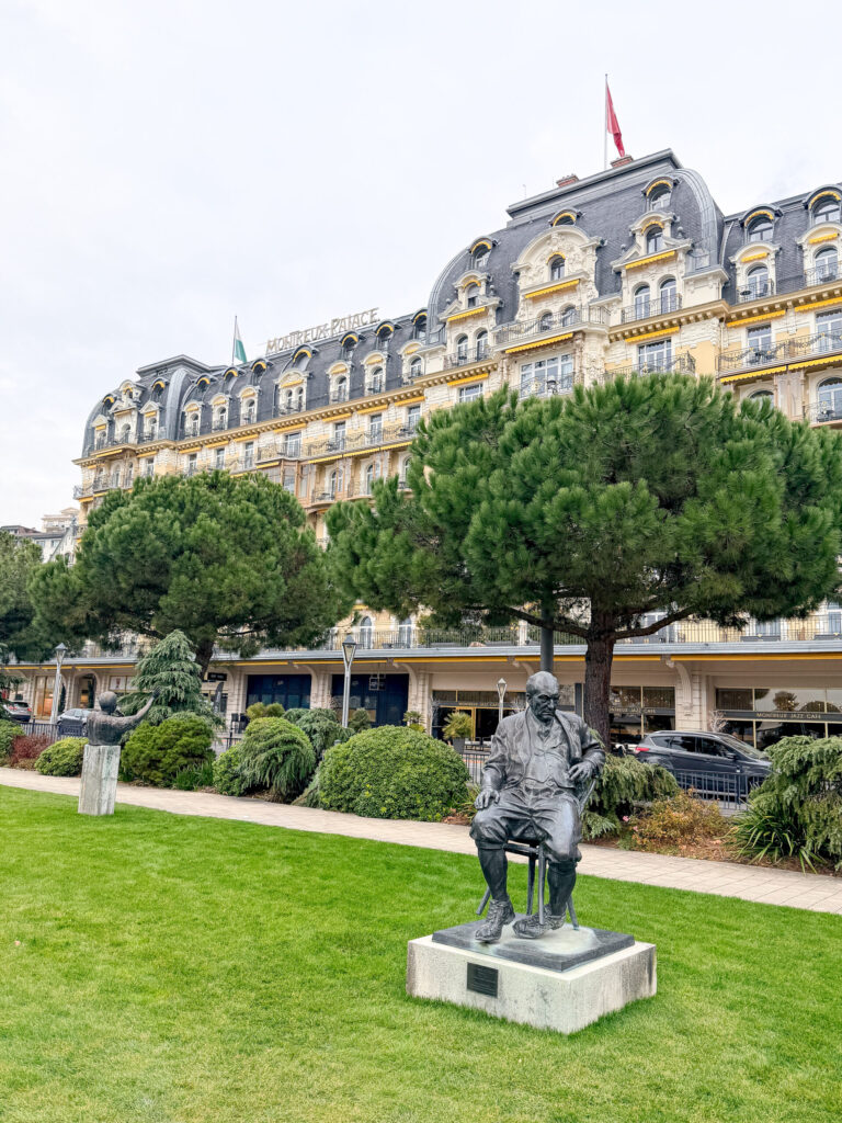 A Montreux Switzerland Christmas Market guide | An honest opinion about the Montreux Christmas market and if it deserves to be considered one of the best in Europe | Where to stay to visit the Montreux Christmas Market | Things to see near Montreux in December | what to do in the Swiss Riviera in December | How many days to spend at the Montreux Christmas market | Chateau Chillon at Christmas time | Visiting Rochers de Naye from Montreux | A day trip to Vevey | How much time to spend at Chaplins World | Is Chaplins World worth visiting | A quick stop in Gruyeres | what to do in Gruyeres | What to do in Vevey | The best luxury hotels near Montreux | The best five star hotels in Montreux | The most luxurious 5 star hotels in the Swiss Riviera | Montreal Jazz festival | What Queen things are there to see in Montreux | Freddie Mercury and Queen in Montreux 