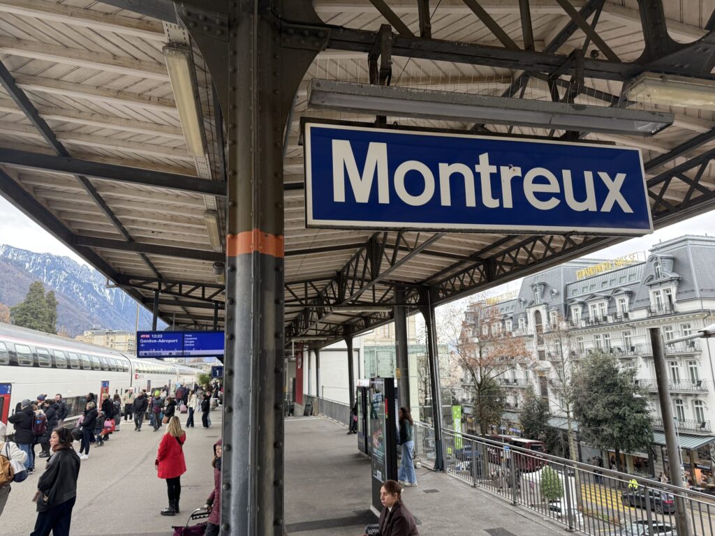 A Montreux Switzerland Christmas Market guide | An honest opinion about the Montreux Christmas market and if it deserves to be considered one of the best in Europe | Where to stay to visit the Montreux Christmas Market | Things to see near Montreux in December | what to do in the Swiss Riviera in December | How many days to spend at the Montreux Christmas market | Chateau Chillon at Christmas time | Visiting Rochers de Naye from Montreux | A day trip to Vevey | How much time to spend at Chaplins World | Is Chaplins World worth visiting | A quick stop in Gruyeres | what to do in Gruyeres | What to do in Vevey | The best luxury hotels near Montreux | The best five star hotels in Montreux | The most luxurious 5 star hotels in the Swiss Riviera | Montreal Jazz festival | What Queen things are there to see in Montreux | Freddie Mercury and Queen in Montreux 