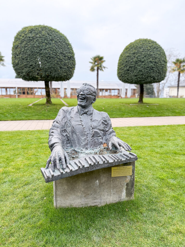 A Montreux Switzerland Christmas Market guide | An honest opinion about the Montreux Christmas market and if it deserves to be considered one of the best in Europe | Where to stay to visit the Montreux Christmas Market | Things to see near Montreux in December | what to do in the Swiss Riviera in December | How many days to spend at the Montreux Christmas market | Chateau Chillon at Christmas time | Visiting Rochers de Naye from Montreux | A day trip to Vevey | How much time to spend at Chaplins World | Is Chaplins World worth visiting | A quick stop in Gruyeres | what to do in Gruyeres | What to do in Vevey | The best luxury hotels near Montreux | The best five star hotels in Montreux | The most luxurious 5 star hotels in the Swiss Riviera | Montreal Jazz festival | What Queen things are there to see in Montreux | Freddie Mercury and Queen in Montreux 