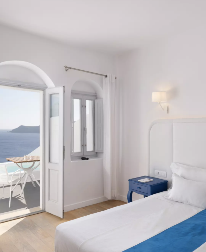 April in Santorini Greece: A Complete Guide | Best luxury hotels in Santorini Greece | Where to stay in Santorini for a quieter slower visit | Where to eat in Santorini | Best restaurants in Santorini | What to do in April in Santorini | Is visiting Santorini in April worth it? | What is open in Santorini in April | How to get to Santorini | Blue Star Ferry vs SeaJets from Naxos to Santorini | Is the Santorini airport easy to navigate  | Should I rent a car in Santorini | Grace Hotel Santorini review | how hard is the Fira to Oia hike? | April in Santorini | Empty nest travels to Greek Islands 