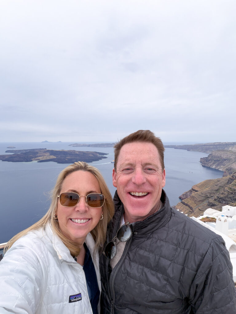 April in Santorini Greece: A Complete Guide | Best luxury hotels in Santorini Greece | Where to stay in Santorini for a quieter slower visit | Where to eat in Santorini | Best restaurants in Santorini | What to do in April in Santorini | Is visiting Santorini in April worth it? | What is open in Santorini in April | How to get to Santorini | Blue Star Ferry vs SeaJets from Naxos to Santorini | Is the Santorini airport easy to navigate  | Should I rent a car in Santorini | Grace Hotel Santorini review | how hard is the Fira to Oia hike? | April in Santorini | Empty nest travels to Greek Islands 