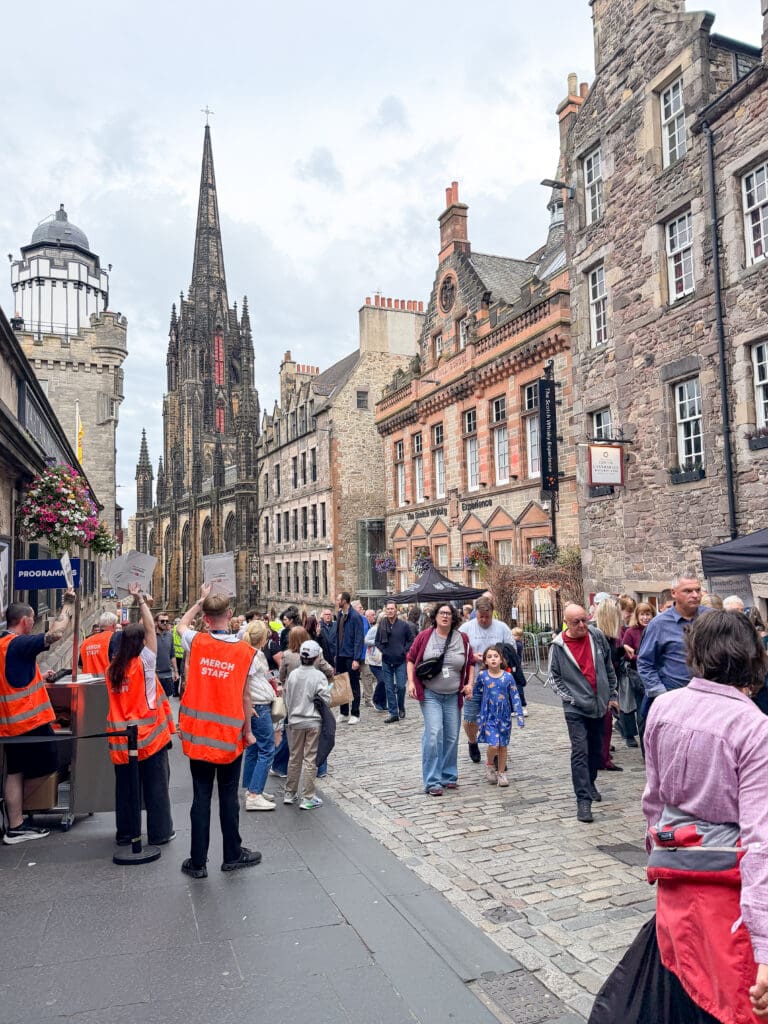 How to spend two days in Edinburgh Scotland | What is the weather in Scotland in August and early September | Best time to visit Edinburgh Scotland | Royal Edinburgh Military Tattoo crowds on Royal Mile 